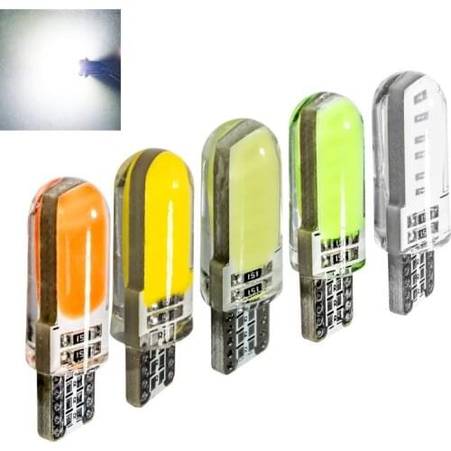 Car Side Lamp T10 Cob Silicone Crystal Lamp 12 Core LED Small Lamp License Plate Lamp W5w Motorcycle Plug-in Led Lights for Car