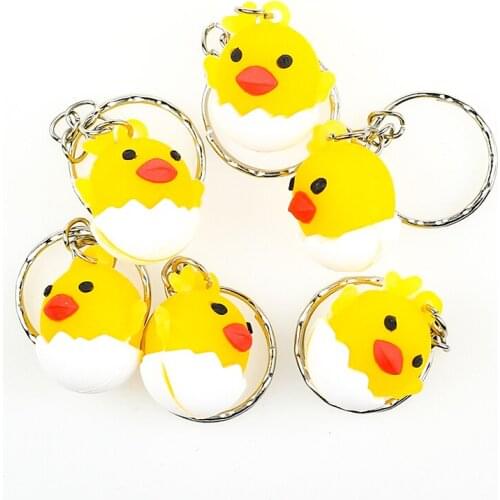 FREE SHIPPING BY DHL 100pcs/lot New Lovely Chick Keychains Soft Silicone Chicken Keyrings for Gifts