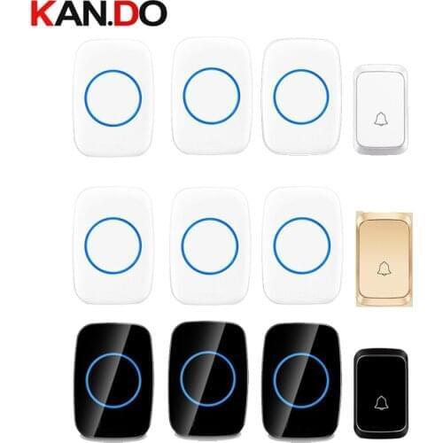 Home ring sets with 3 RX different colors wireless door bell RX by AA battery wireless doorbell ip44 300M door chime door ring
