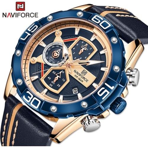 Top Brand NAVIFORCE Best Selling Watch For Men Casual Sport Clock Waterproof Calendar Quartz Chronograph Leather Male Wristwatch