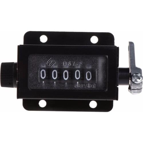 D67-F 5 Digits Mechanical Pull Stroke Counter Black Casing Resettable Digital Counters