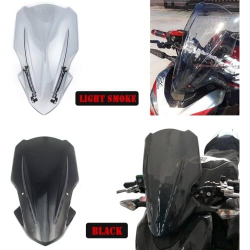 Motorcycle Windshield Windscreens Air Wind Deflector with Bracket For Kawasaki Z900 Z 900 2017 2018 2019 Black Moto pare-brise