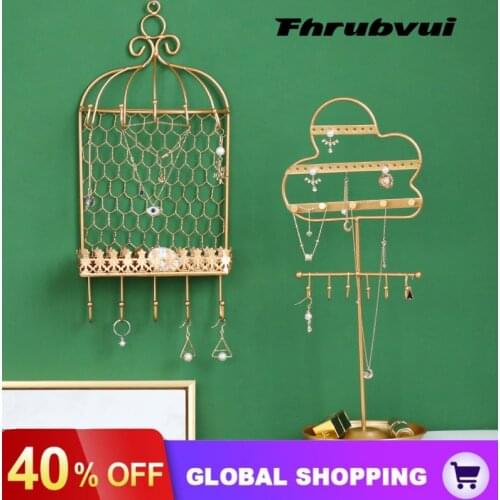 Creative Cloud Shape Pendant Metal Stand Holder Display Shelf Jewelry Rack Earrings Storage Rack Gold For Girl Room