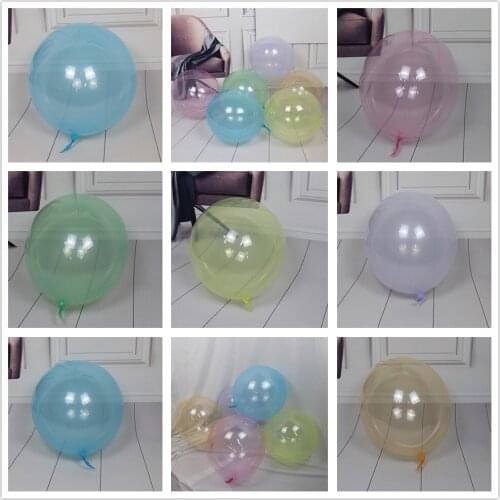 5Pcs 18inch Macaron Transparent Pastel Sphere Round Bubble Balloons Set Balloon for Birthday Party Wedding Garland Decorations