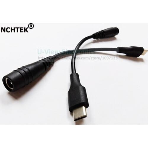 NCHTEK Type C USB-C Male to DC 5.5*2.1mm Female Jack Power Charge Extension Cable About 10CM/Free Shipping/2PCS