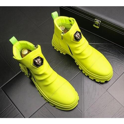 New Designer style thick sole high top board shoe, Korean edition tide Martin casual short boot white cowboy boots