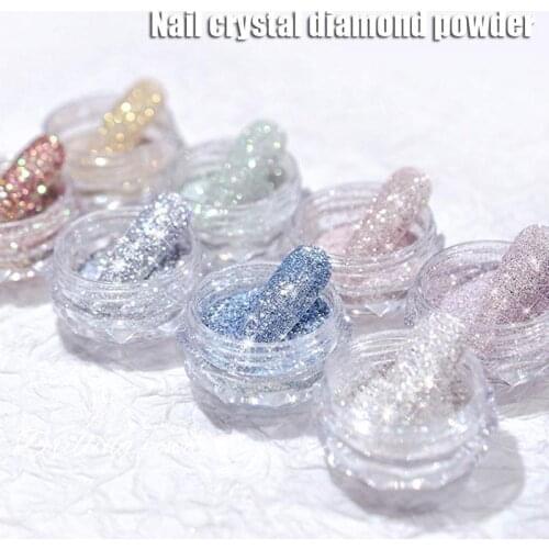 New Crystal Diamond Nail Powder Drilling Powder Colorful Diamond Powder Nail Art Glitter Powder Shiny Nail Art Powder