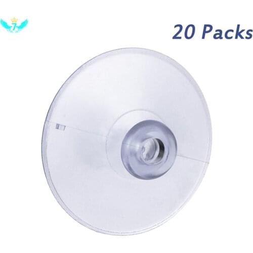 20 Pcs Clear Suction Cup without Hook 45mm Transparent Reusable Mushroom Suction Cup Plastic Sucker Pads for Glass 45mm HTML
