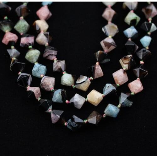 Colorful Natural Druzy Agates Nugget Beads,Smooth Faceted Loose Jewelry for Necklace Crafts