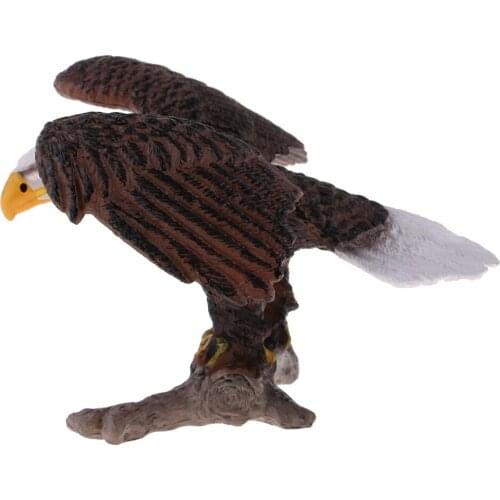Realistic Eagle Ornament Animal Figurine Sculpture Standing for Garden 8cm