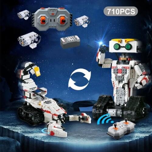 710CPCS 2 IN 1 RC Transformation Robot Building Blocks Creative MOC Model Compatible Series Bricks High Tech Toys For Kids Gift