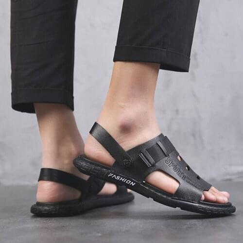Masculino piel sandales sandals masculina sandal work big heren vietnam classic rubber shoes slide sandale sandalle genuine for