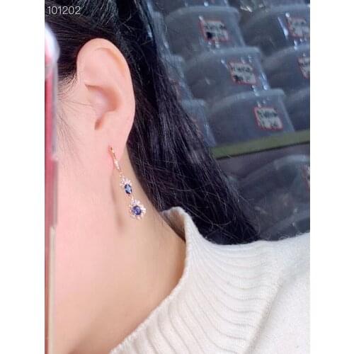 Sapphire earring Free shipping Jewelry Natural And real sapphire earring 925 sterling silver
