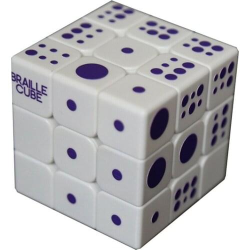 3x3x3 Relief Effect Braille UV Print Speed Magic Cube IQ Game Twist Puzzle for Blind Sight Seakness Fancy Cubic Brain Teaser 3x3