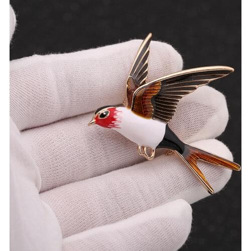 Colorful Enamel swallow Brooch exquisite handmade Bird Brooch coat fashion animal accessories
