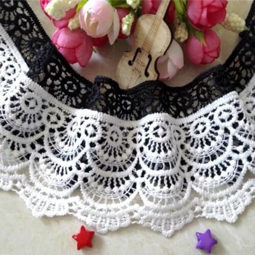 1meter 6cm Water soluble milk silk ribbon hollow lace trim fabric for Sewing Bridal Wedding dress Crafts
