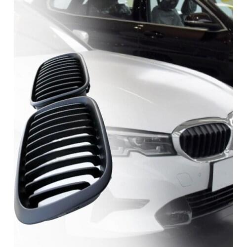 1Pair Auto Grilles Kidney Modification Matte Black Replacement 51138208489 51138208490 Grille for BMW 3 Series E46 4-door 1998-0