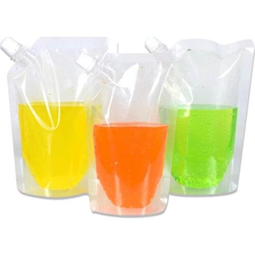 10pcs 420ml Stand Up Plastic Drink Bag Packaging Spout Pouch for Beverage Liquid Juice Milk Coffee Camping Outdoor Storage