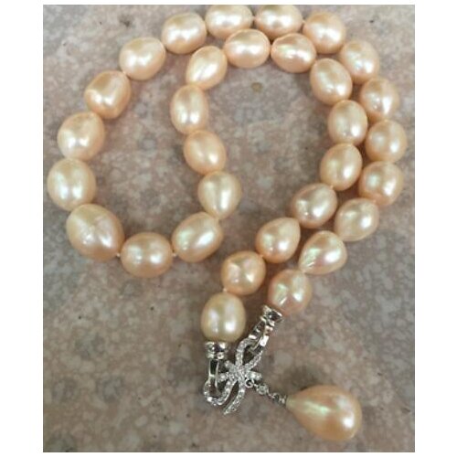 13-14mm south sea baroque gold pink pearl necklace pendant 18inch