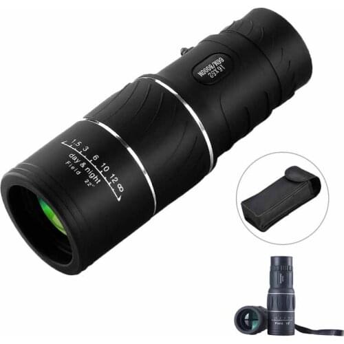 16x52 Monocular Dual Focus Optics Zoom Telescope Day & Low Night Vision for Outdoor Watching/Camping/Hiking/Travel 66m/ 8000m