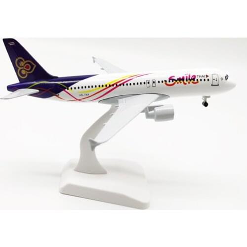 20CM Thailand Smile Airways A320 Airlines Airplane Model with Base Alloy Aircraft Plane For Collectible Souvenir Show Gift Toy