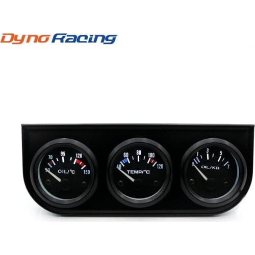 52MM 3 In 1 Oil temp gauge Water temp Oil Pressure Gauge Kit Car Meter Triple gauge kit YC101268