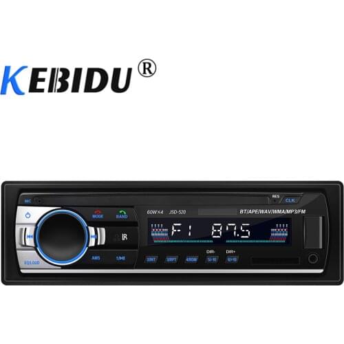 Kebidu Bluetooth MP3 Car Radio Stereo Music 12V Auto Radio Player Bluetooth V2.0 In-dash 1 Din FM Aux Input Receiver SD USB
