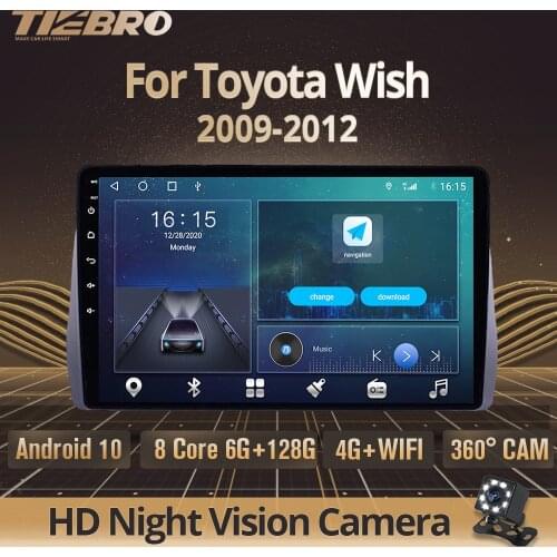 2DIN Android10.0 Car Radio For Toyota Wish 2009-2012 GPS Navigation Stereo Receiver Auto Radio Stereo DSP Car Multimedia Player