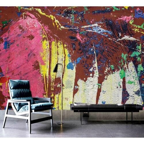 Bacaz Colorful Painting Graffiti 3D Abstract Wallpaper Art Wall Mural for Living Room Restaurant Bedroom 3d Wall Sticker Decor