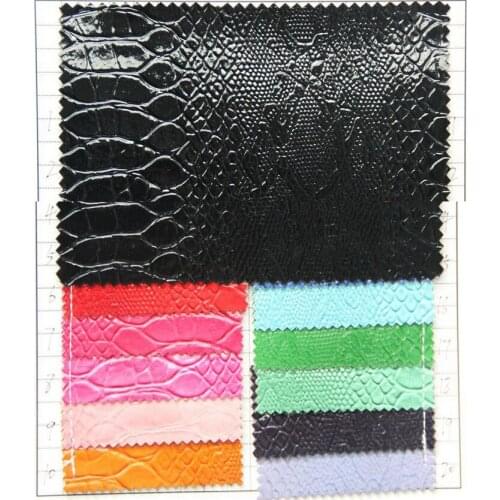 High-gloss snake skin print/ wholesale Colorful embossed snake synthetic PVC leather high light luggage bags leather
