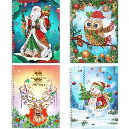AZQSD Special Shaped A4 Notebook Diy Diamond Painting Winter Cross Stitch Christmas Gift Diamond Embroidery Diary Book