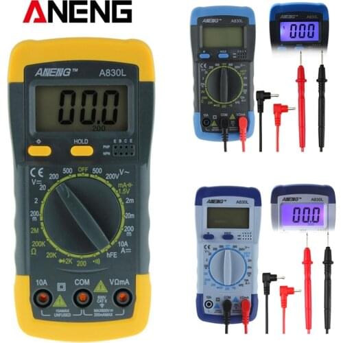 A830L LCD digital multimeter DC AC Voltage Freguency Multimeter Capacitance OHM Transisto Current Eletronics Tester multi meter