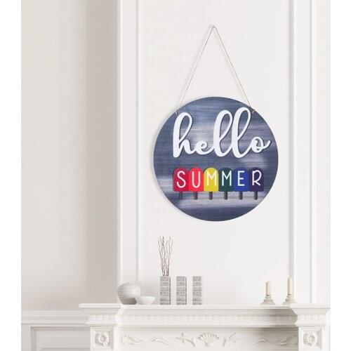 Hello Seasons Wooden Door Hanger Interchangeable Seasonal Hanging Sign Welcome Sign for Front Door Porch Hanging Decor