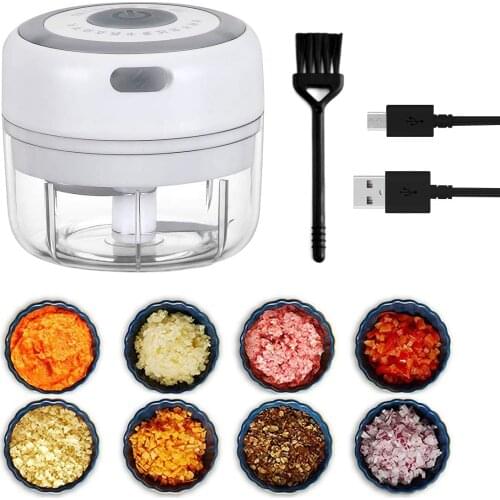 Mini Electric Garlic Chopper USB Charging Ginger Masher Machine Sturdy Durable Chili Vegetable Crusher Kitchen Tool Meat Mincer