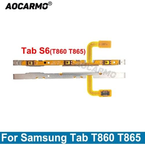 Aocarmo For Samsung Galaxy Tab S6 T860 T865 Power On/Off Volume Up/Down Button Flex Cable Replacement Parts