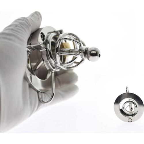 Stainless Steel Penis Cock Ring Cock Cage Lockable Sleeve Lock Male Chastity Device Adult Games Sex Toys for Men C075