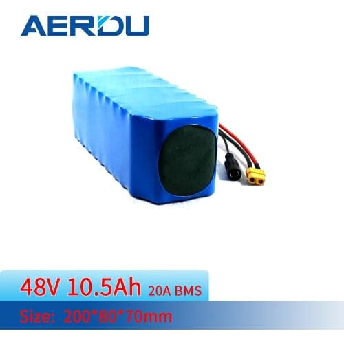 AERDU 48v 13s3p 54.6v 10.5ah 18650Lithium Battery Pack 728w 3500mah for E-bike Electric bicycle Scooter built-in bms +xt60DCplug