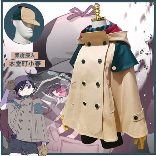Anime ID Invaded Cosplay Costume Koharu Hondomachi Cosplay Costumes Halloween Clothes For Women Coat+Vest+Short Pants+Hat+Glove