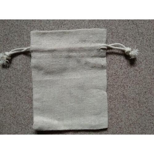 High quality overlocked linen bags 10x13cm jewelry drawstring bag gift bag for toiletry jewelry storage and packaging bag