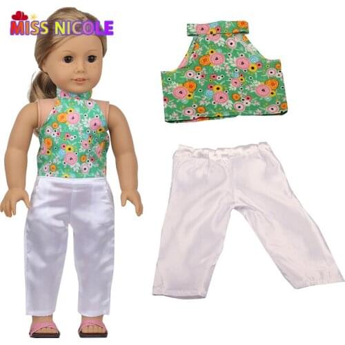 Cute girls High Quality Soft Milk Silk Clothes Suit Fashion Green Fresh Flowers Set For 43 Cm New Bbay Born Dolls Reborn 1/3 Bjd