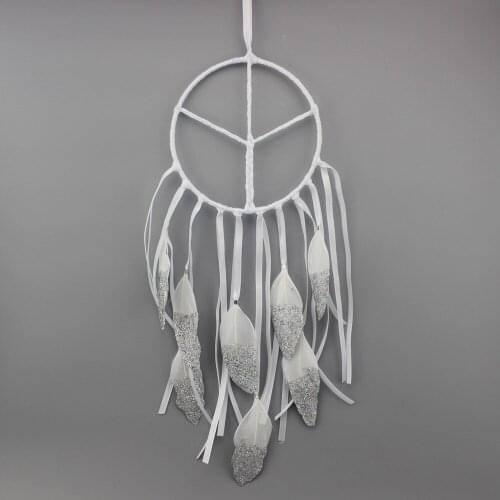 45CM fashion jewelry Hot Dreamcatcher Wind Chimes Indian Style white Feather Pendant Dream Catcher Gift