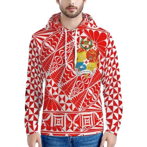 Polynesian Tonga Style Men Windproof Warm Hoodies Printing Logo Custom Mens Plus Size Fashion Hooded Hoodie Sweatshirt