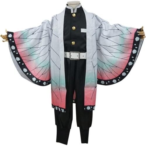 NEW Kids Children Demon Slayer Cosplay Kochou Shinobu Agatsuma Zenitsu Cosplay Custome Halloween Carnival Uniform Outfits