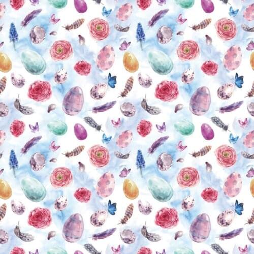 Easter Backdrop Cartoon Floral Butterfly Feather Egg Photography Background Family Holiday Party Decor Photo Booth Studio Prop