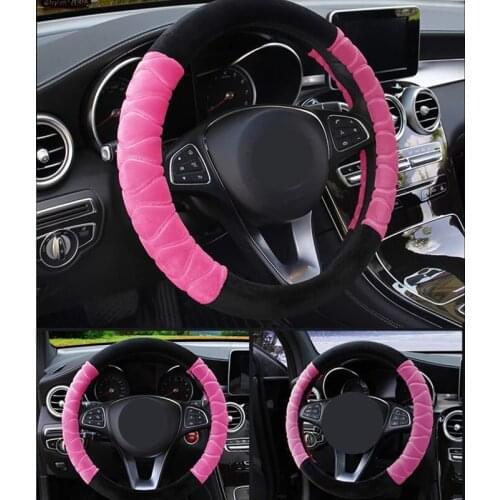 Plush Car Steering Wheel Cover Heart Speech Dynamic Fashion Winter Car Steering Wheel Cover Cold Warm Plush Handle Cover