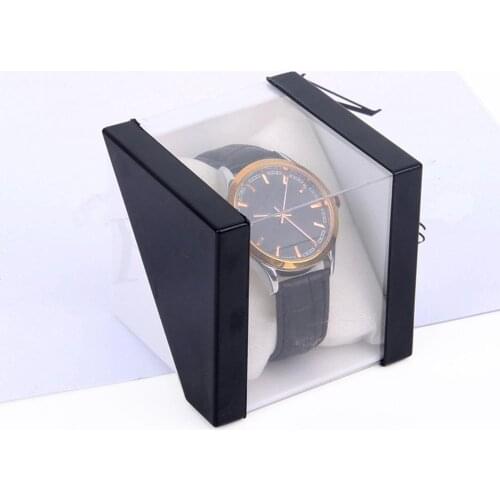 Plastic Earring Display Storage Holder Jewelry Transparent Case Walentines Day Anniversary Gift Black Wrist Watch Box Random