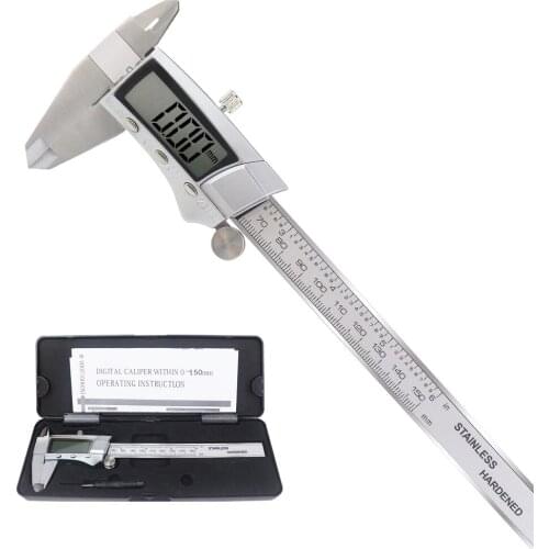 Stainless Steel Digital Caliper 6 inch Electronic LCD Display Vernier Caliper 150mm 0.01mm Micrometer Measuring Instrument Use