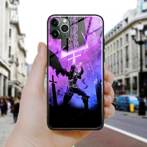 Black Clover Asta design anime Soft Silicone Glass Phone Case Cover Shell For iPhone SE 6 6s 7 8 Plus X XR XS 11 12 Mini Pro Max