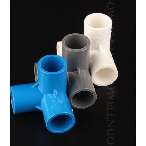 10pcs PVC Pipe Connectors Garden Irrigation Tube Adapter 20 25 32mm PVC Three-Dimensional Tees Indoor Water Supply Pipe Fittings