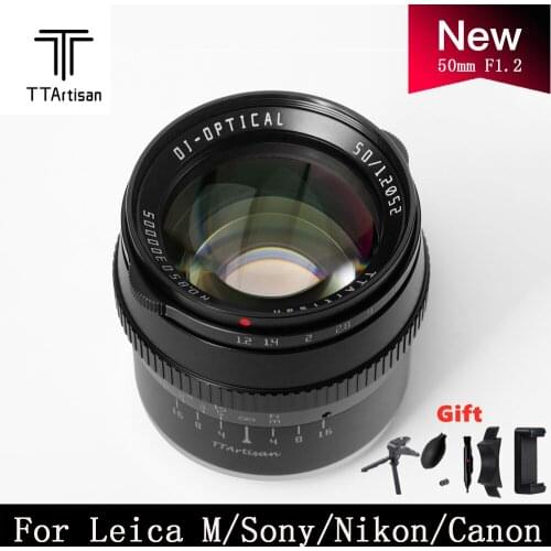 TTartisan Cameras Lens 50mm F1.2 APS-C Manual Focus For Sony E Mount Fujifilm Canon EOS-M Leica L Nikon Z Panasonic Olympus M43